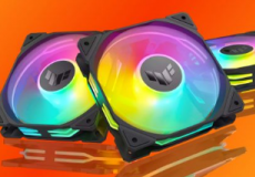 华硕新款RGB PC机箱风扇从各个角度看起来都很棒