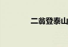 二翁登泰山给我们什么启示