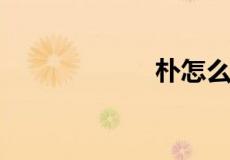 朴怎么读音是什么