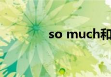 so much和so many的区别