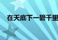 在天底下一碧千里而并不茫茫是什么意思