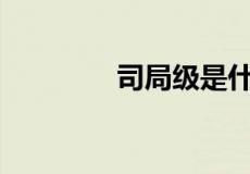 司局级是什么级别的职位？