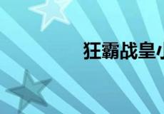 狂霸战皇小说叫什么名字