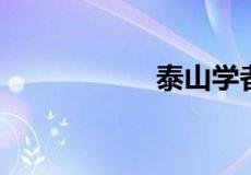泰山学者是什么级别