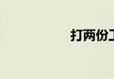 打两份工作怎么安排