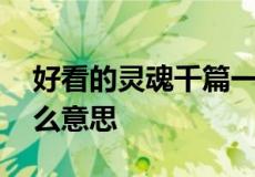 好看的灵魂千篇一律,有趣的皮囊万里挑一什么意思