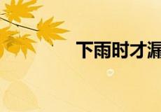 下雨时才漏雨,一共有几画?