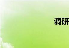 调研什么意思