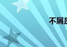 不屑是什么意思